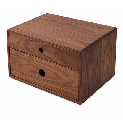 Wooden 2-Layer Desktop Storage Box with Drawer for Office Documents